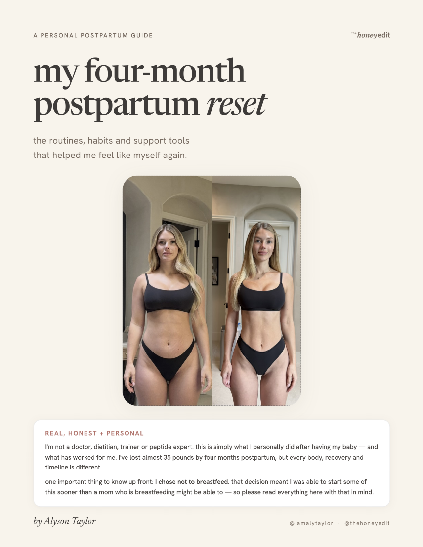 my four-month postpartum reset, guide cover